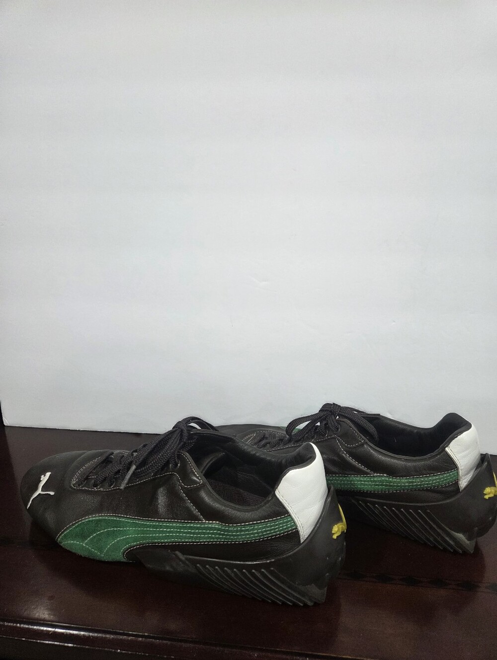 Puma Mihara Yasuhiro Men’s Black Leather  Sneakers with Green Side Stripe Sz.12 - Picture 4 of 9